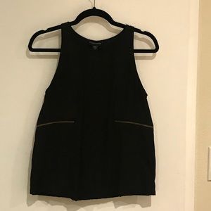 StyleStalker Black top with Gold Zippers, Size S